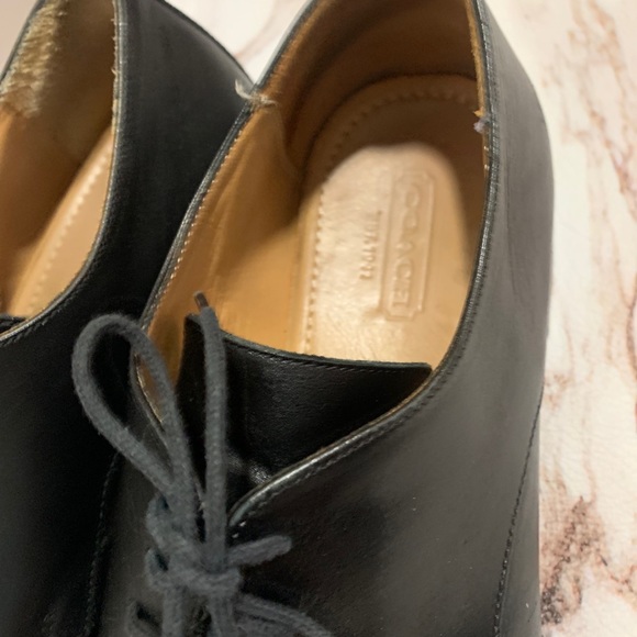 Coach Carleton Moc Toe Black Oxfords Shoes 10 - Picture 3 of 10
